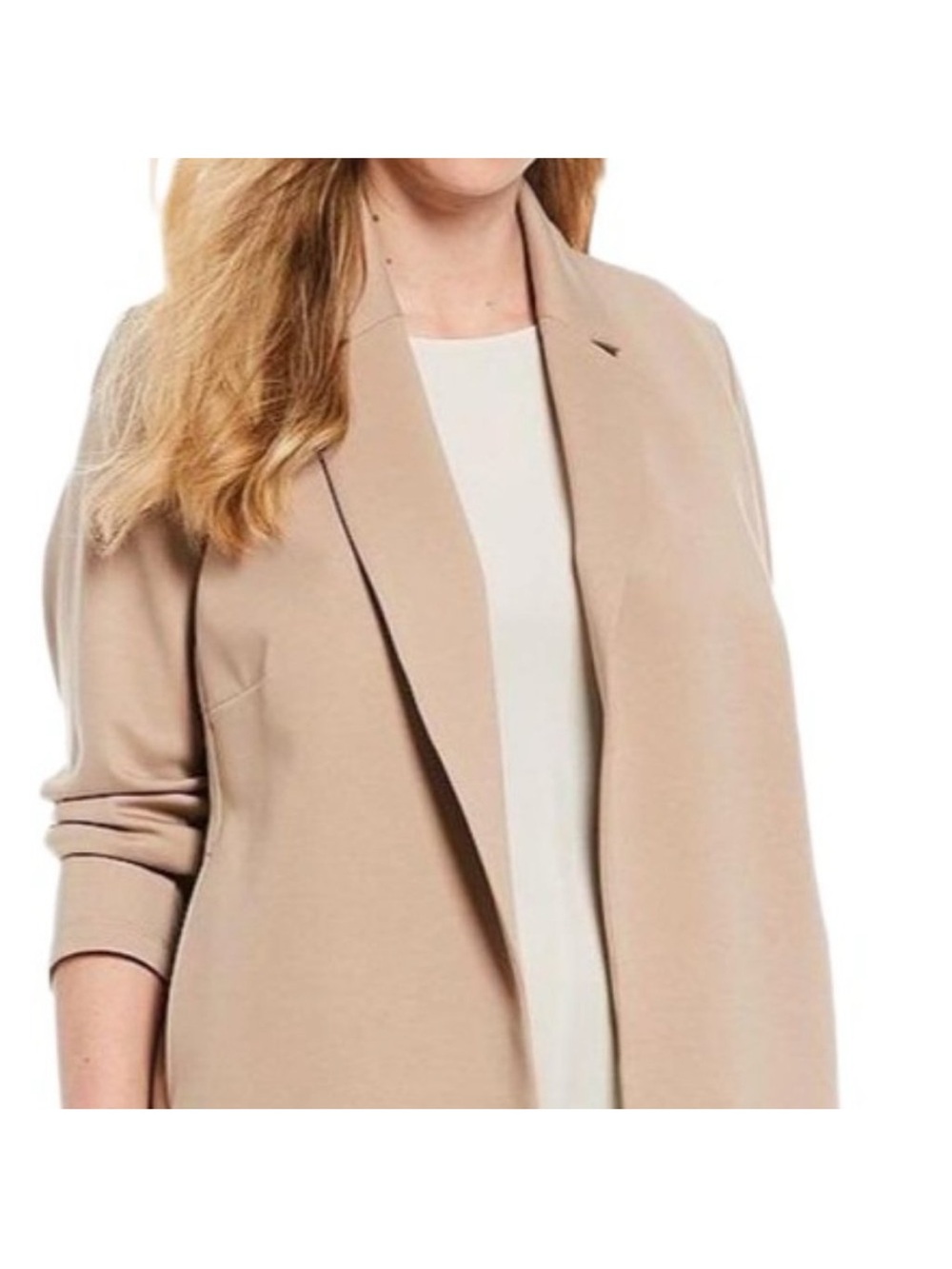 Eileen Fisher Soft Taupe Open-Front Blazer